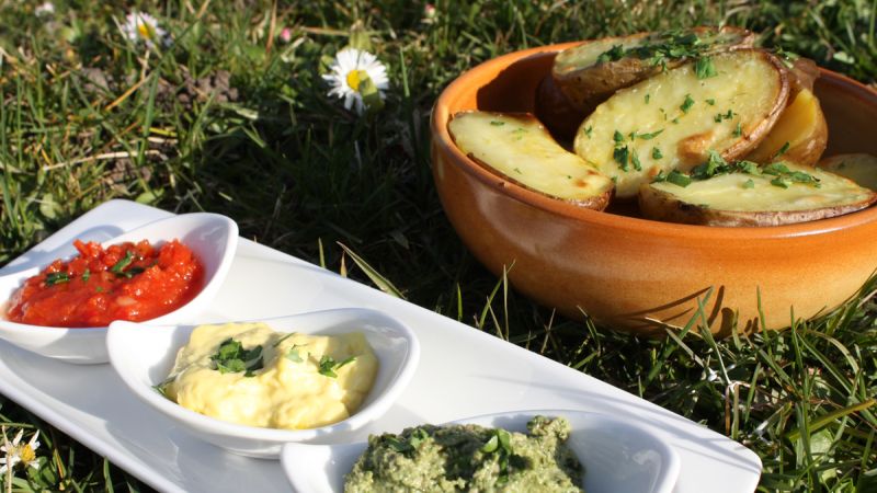Kartoffeln mit Veganen Dips